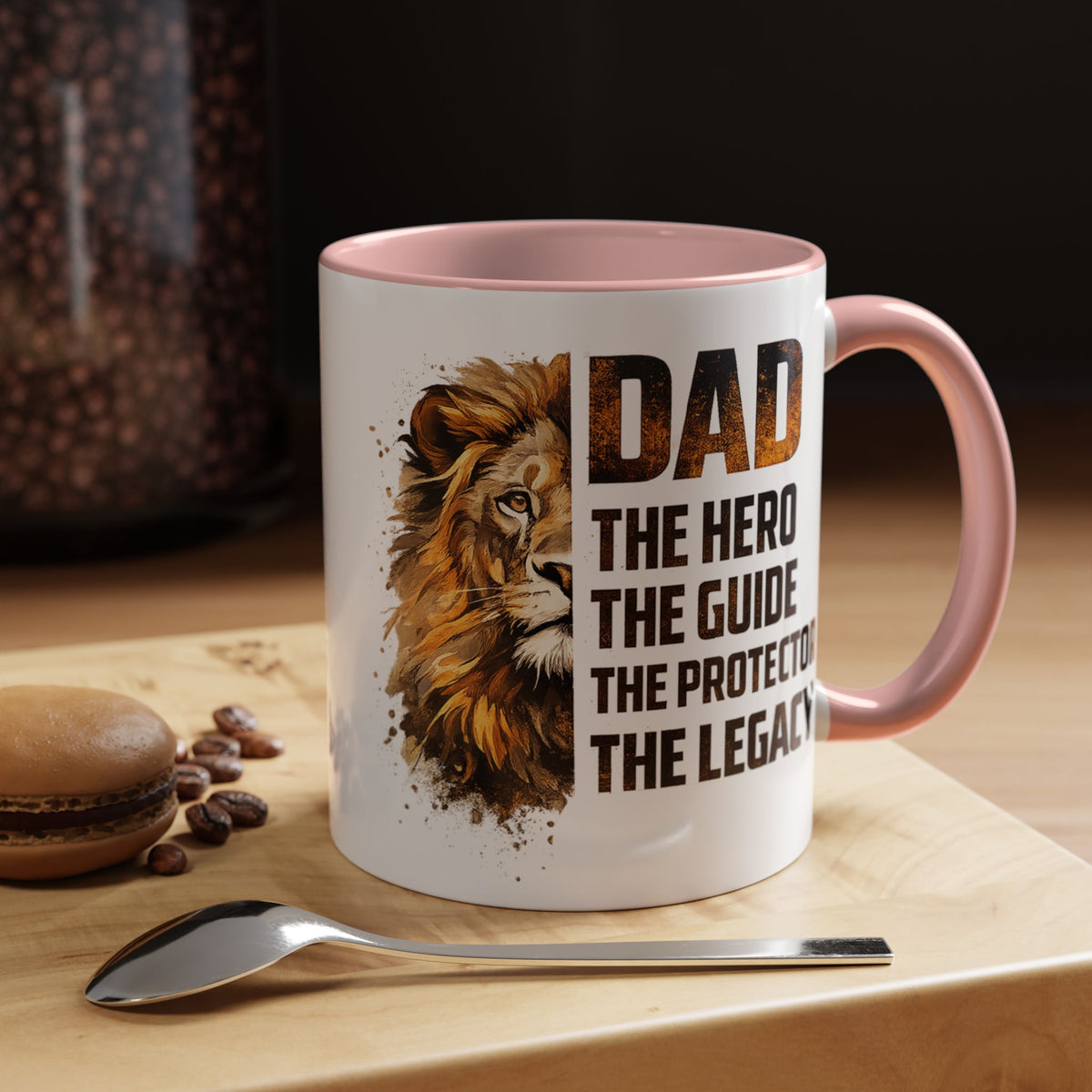 Dad Appreciation Coffee Mug, Dad The Hero The Guide The Protector Mug, Lion Dad Gift, Father's Day Coffee Cup, Gift for Dad