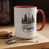 Promoted to Papa Mug, New Grandpa Pregnancy Announcement Gift, Woodland First Time Grandfather Coffee Cup, Baby Reveal Keepsake 2026