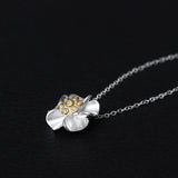 925 Sterling Silver Flower Necklace Zircon Link Chain Necklaces & Pendants For Women Sieraden Collane Kolye