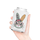 Bunny Can Cooler, Floral Rabbit Drink Sleeve, Cute Easter Gift for Her, Butterfly and Flower Design, Spring Gift for Bunny Lovers