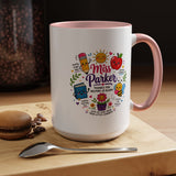 Personalized Teacher Mug with Name, Thank You Coffee Cup from Students, End of School Appreciation Gift, Colorful Classroom Keepsake