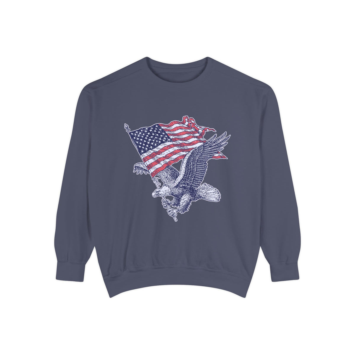 Bald Eagle American Flag Sweatshirt, Retro Patriotic Graphic, Gift for USA Pride Fans, Fourth of July Celebrations and Everyday Clothing