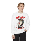 Funny Cat Lover Comfort Sweatshirt, Relax Nothing Is Under Control Crewneck, Sarcastic Cat Mom Comfort Sweatshirt Gift