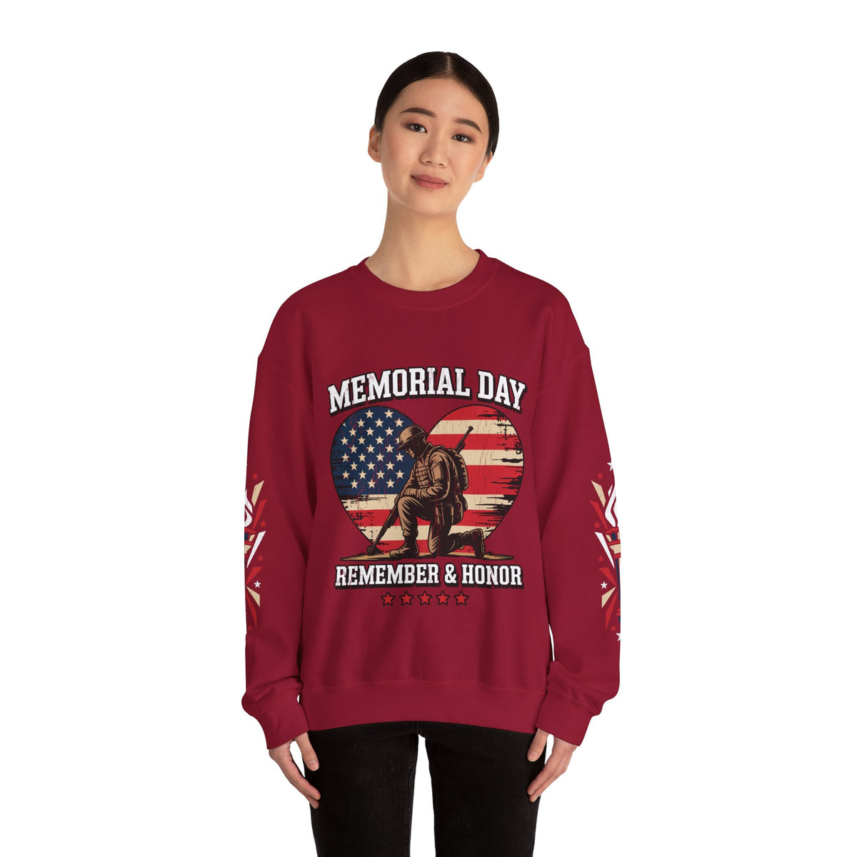 Memorial Day Sweatshirt, Patriotic Military Pullover, Remember and Honor American Flag Crewneck, Veteran Gift, Memorial Day Shirt