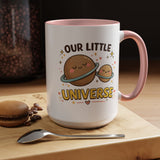 Cute Planet Family Mug, Our Little Universe Coffee Mug, Parent Child Gift, New Mom Mug, Space Lover Family Cup, Baby Shower Gift