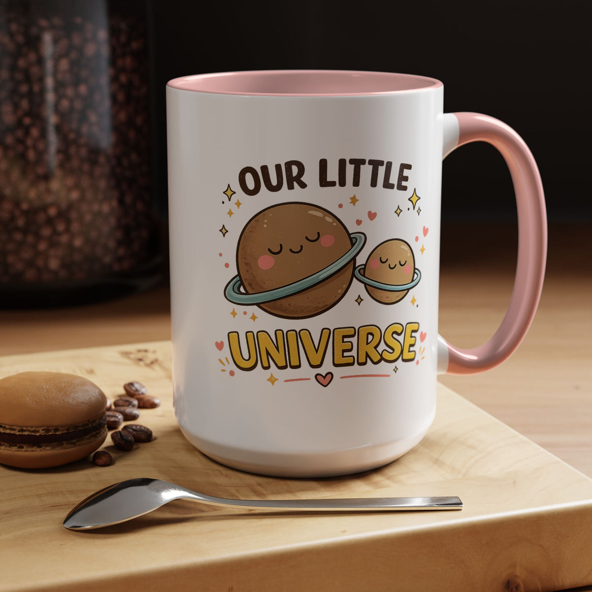 Cute Planet Family Mug, Our Little Universe Coffee Mug, Parent Child Gift, New Mom Mug, Space Lover Family Cup, Baby Shower Gift