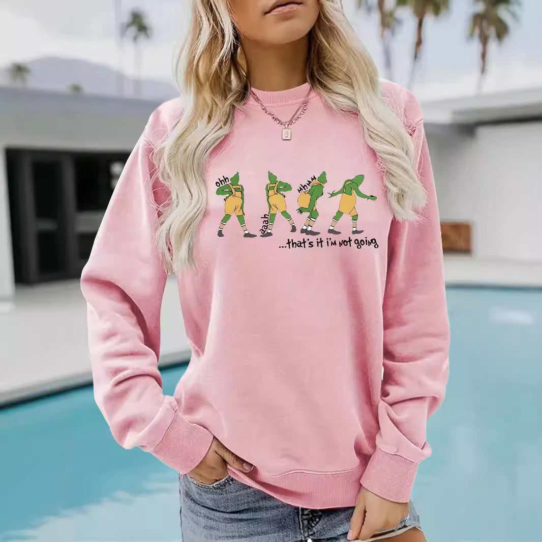 Cartoon letter printed pullover sweatshirt sweatshirt