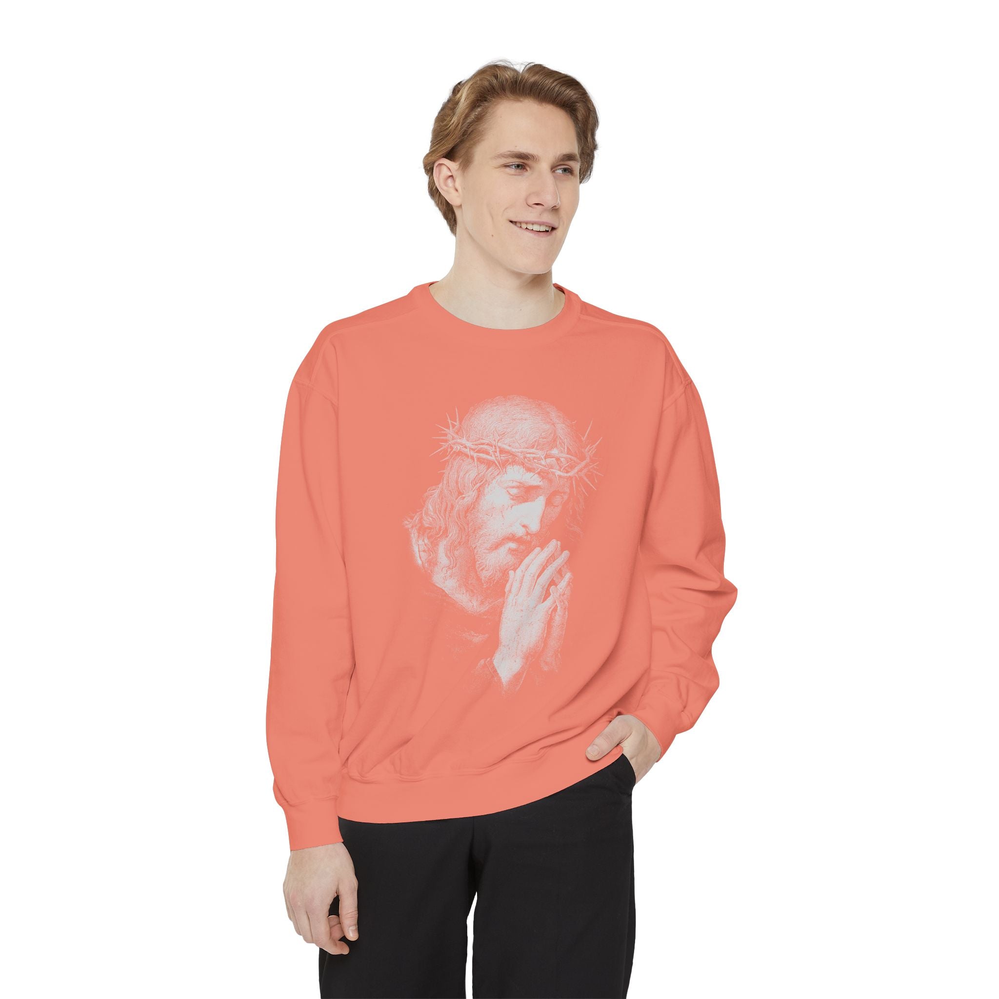 Jesus Praying Sweatshirt, Christian Faith Crewneck, Vintage Religious Pullover, Jesus Lover Gift, Christian Apparel