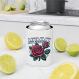 Mommy Rose Can Cooler, Pink Floral Drink Sleeve, Mother's Day Gift for Mom, Birthday Present for Mama and Floral Lovers