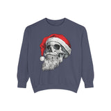 Skull Santa Sweatshirt, Gothic Christmas Crewneck, Creepy Holiday Skeleton Pullover, Alternative Xmas Gift for Metalhead or Horror Fan