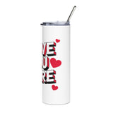 I Love You More Skinny Tumbler, Romantic Drink Cup, Valentine's Day Gift for Her, Anniversary Gift for Girlfriend or Wife