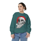 Skull Santa Sweatshirt, Gothic Christmas Crewneck, Creepy Holiday Skeleton Pullover, Alternative Xmas Gift for Metalhead or Horror Fan