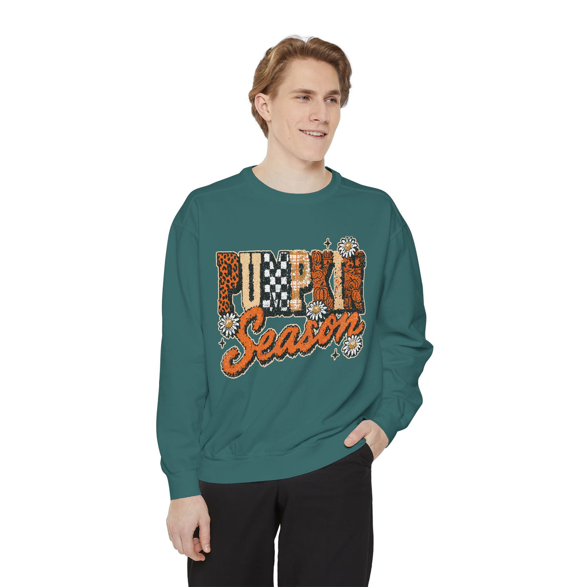 Pumpkin Season Sweatshirt, Retro Leopard Checker Fall Pullover, Cute Autumn Gift for Women, Cozy Thanksgiving October Outfit for Her