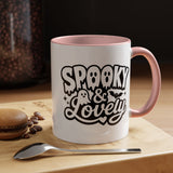 Spooky and Lovely Mug, Cute Ghost Halloween Coffee Cup, Black and White Spooky Season Gift for Her, Gothic Fall Drinkware
