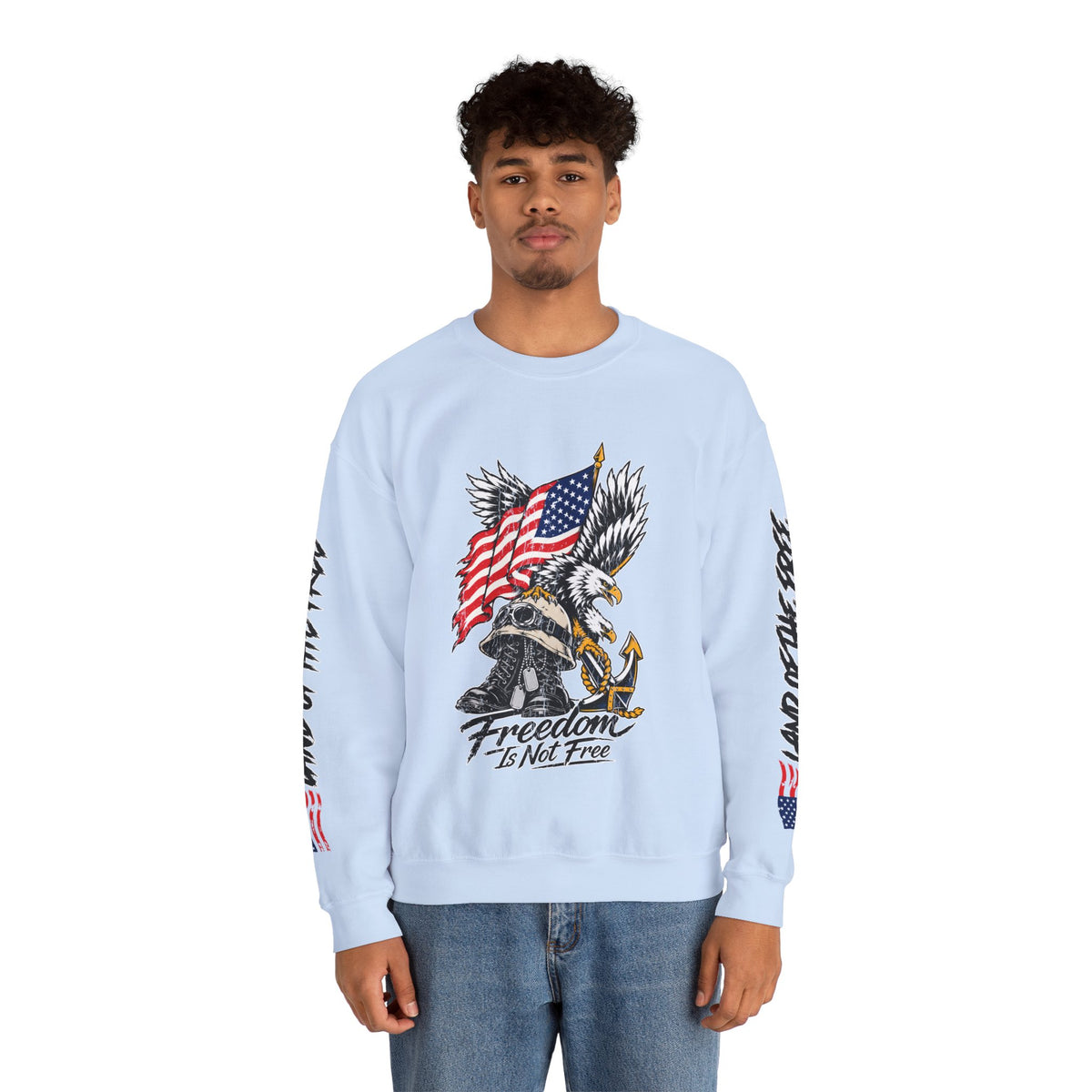 Freedom Is Not Free Sweatshirt, Patriotic Eagle Pullover, American Flag Military Style, Veterans Gift, USA Pride, Americana Clothing