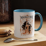 Moonlit Muse Coffee Mug, Celestial Goddess Art Mug, Mystic Moon Aesthetic Cup, Boho Spiritual Gift for Women, Cosmic Soul Coffee Mug