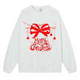 Merry Christmas Candy Bow Sweatshirt, Christmas Graphic Crewneck Pullover