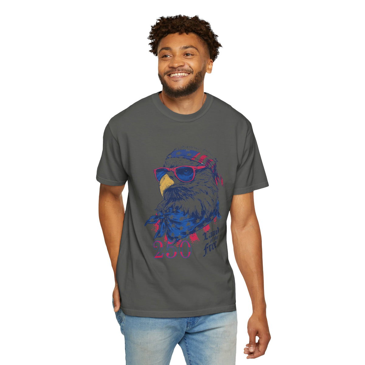 Patriotic Eagle Graphic T Shirt, Vintage America 250 Tee, Land of the Free Shirt, Fourth of July USA Graphic Tee for Men Women