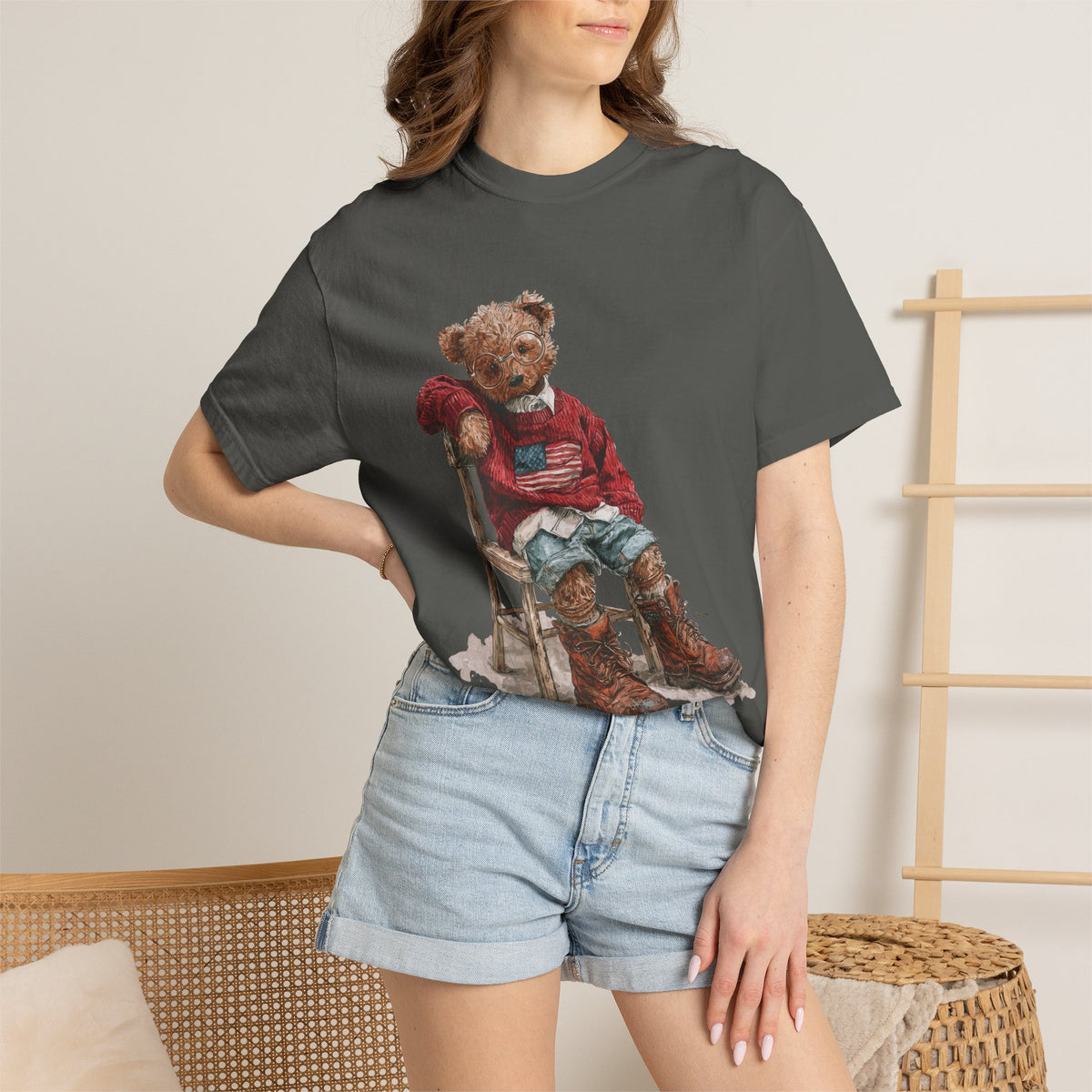 Vintage Teddy Bear Graphic T Shirt, Cute Cowboy Bear Tee, Western Aesthetic Shirt, Retro Country Streetwear Top for Women