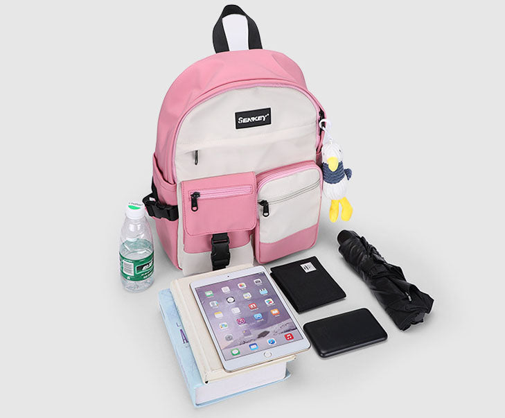Student schoolbag simple ins style fresh literary campus girl backpack large capacity casual lightweight backpack