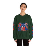 America Graphic Sweatshirt, Vintage USA Pullover, Patriotic American Flag Top, Fourth of July Outfit, Americana Gift for Women