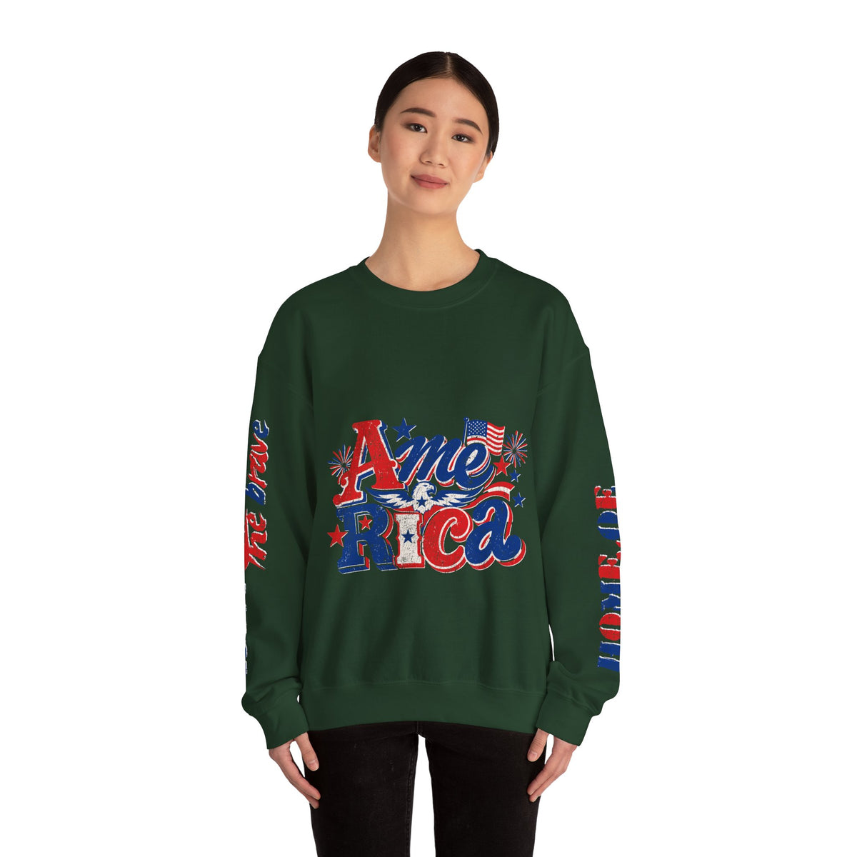 America Graphic Sweatshirt, Vintage USA Pullover, Patriotic American Flag Top, Fourth of July Outfit, Americana Gift for Women