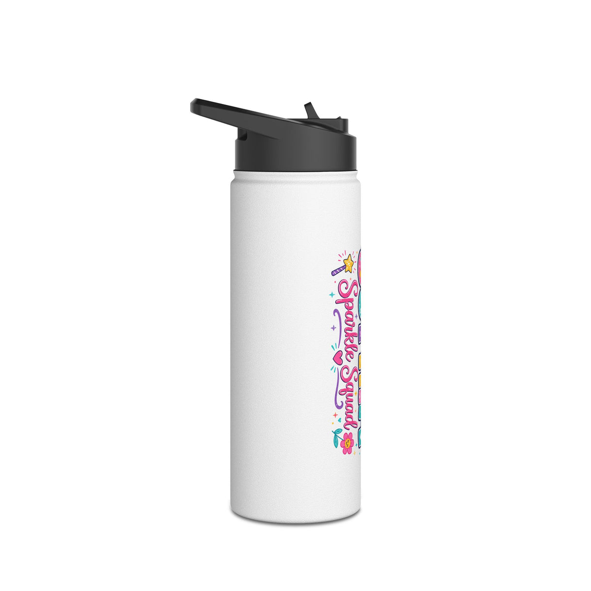 Personalized Kids Water Bottle, Custom Name School Bottle, Sparkle Squad Water Bottle, Back to School Gift for Girls, Sports Bottle