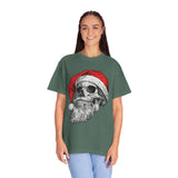 Skull Santa Shirt, Gothic Christmas T-Shirt, Creepy Holiday Skeleton Tee, Alternative Xmas Gift for Metalhead, Biker or Horror Fan