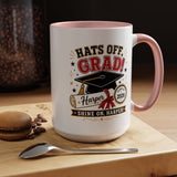 Personalized Graduation Mug, Hats Off Grad Class of 2026 Coffee Cup, Custom Name Gift for Daughter, Son, High School or College Senior