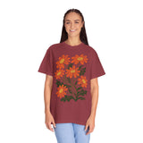 Orange Daisy Graphic Shirt, Retro Floral T-Shirt for Flower Lovers, Groovy Botanical Tee, Cheerful Garden Gift for Women and Gardeners