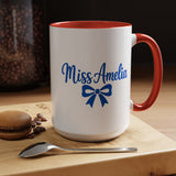 Personalized Teacher Name Mug, Custom Teacher Coffee Mug with Bow Design, Teacher Appreciation Gift, Classroom Desk Mug for Educators