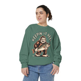 Keepin It Reel Comfort Colors Sweatshirt, Funny Fishing Sweatshirt, Bigfoot Fishing Shirt, Fisherman Gift for Men and Women