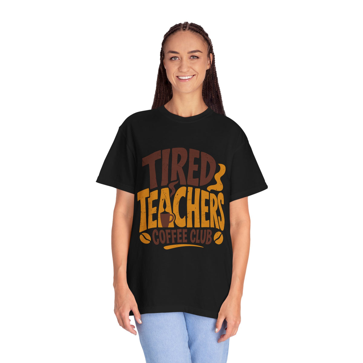 Funny Teacher Coffee Comfort Colors Shirt, Tired Teachers Coffee Club Tee, Teacher Appreciation Gift, Educator Graphic Shirt