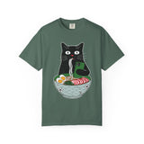 Black Cat Ramen Shirt Comfort Colors Tee, Funny Cat Lover Graphic Shirt, Introvert Cat Eating Noodles Tee, Japanese Foodie Gift