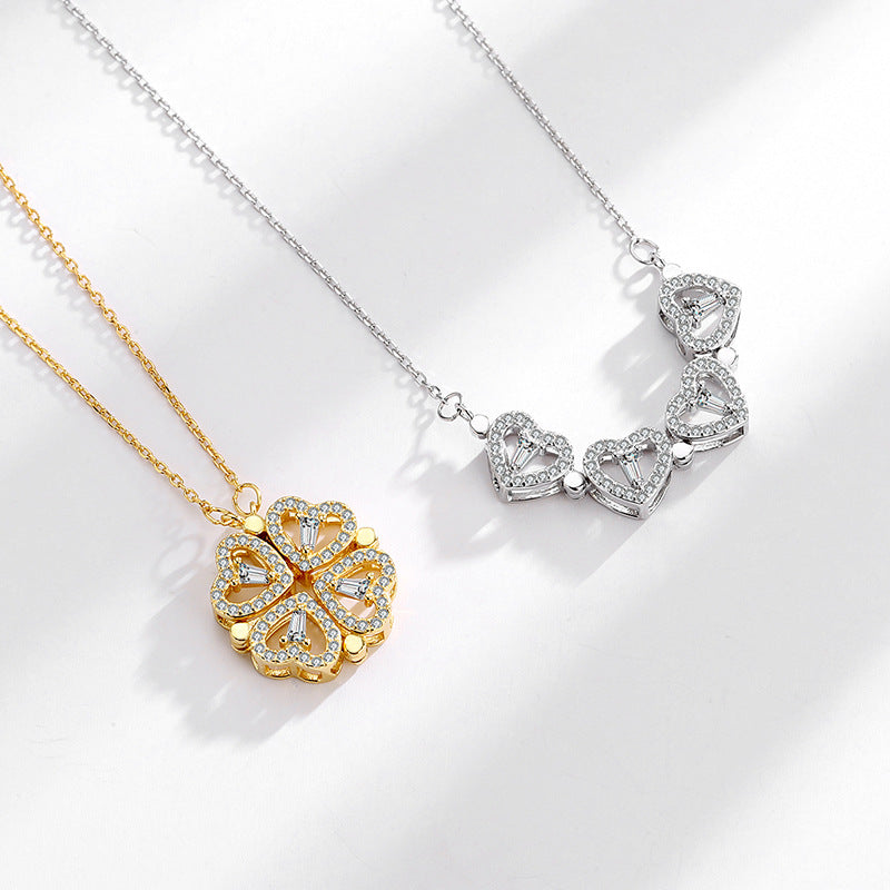 S925 Variety sterling silver sterling silver four leaf clover necklace a small love collarbone chain