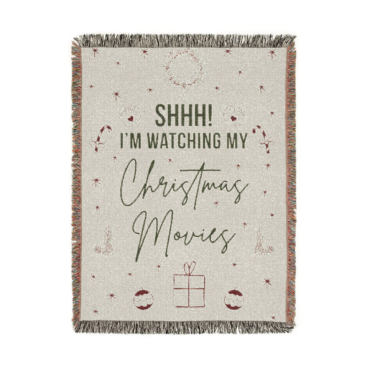 Christmas Movie Night Blanket, Funny Throw for Cozy Holiday Decor, Festive Winter Gift for Her
