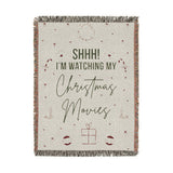 Christmas Movie Night Blanket, Funny Throw for Cozy Holiday Decor, Festive Winter Gift for Her