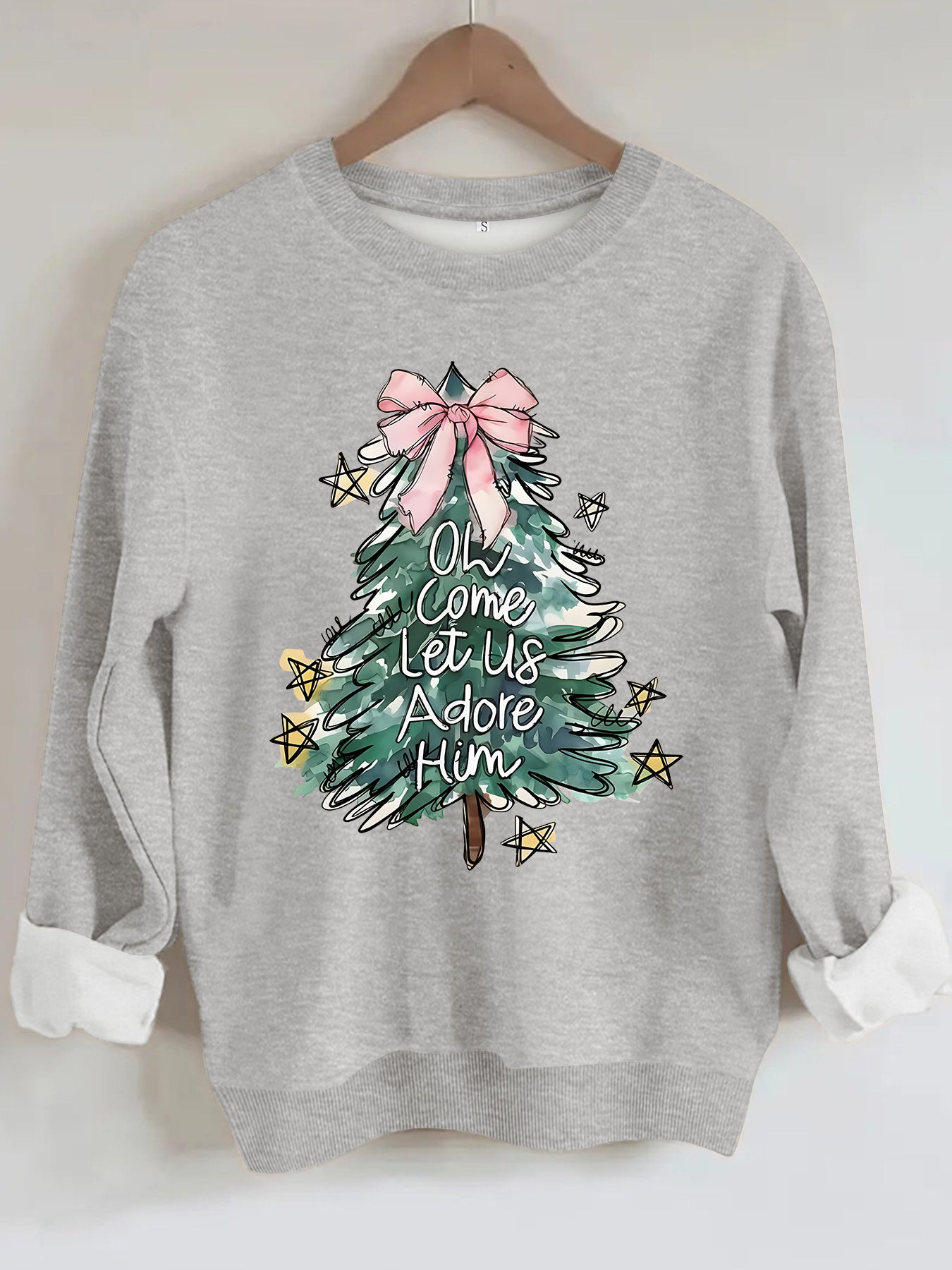 Christmas tree print hoodie