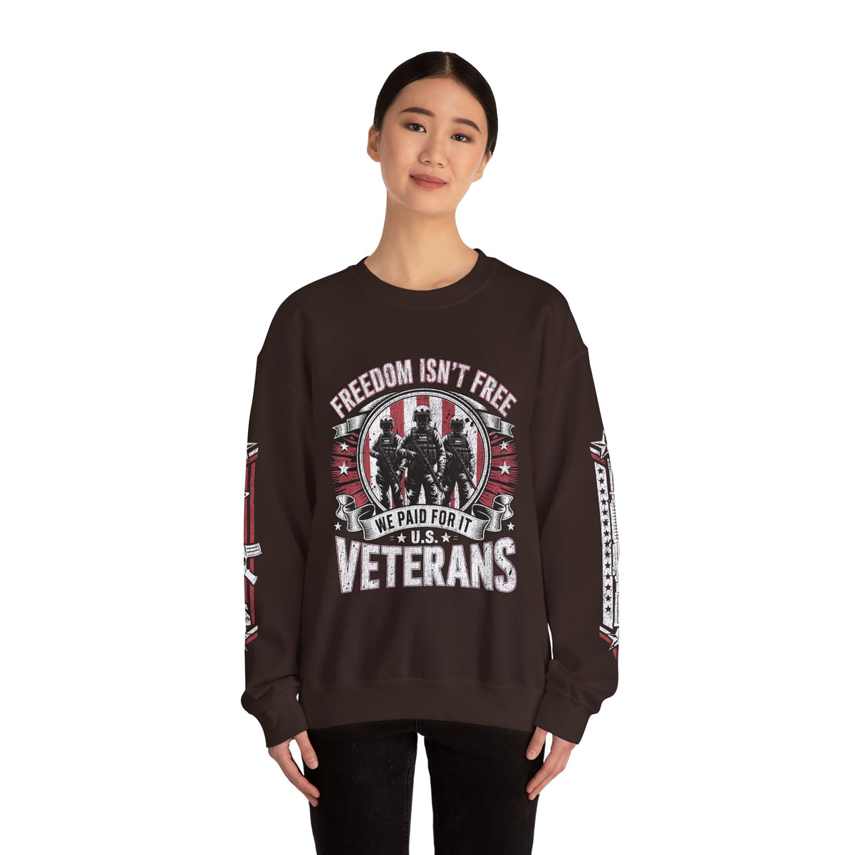 Freedom Isn't Free Veterans Sweatshirt, Military Service Crewneck, American Flag Veteran Pullover, Veteran Gift, Memorial Day Outfit