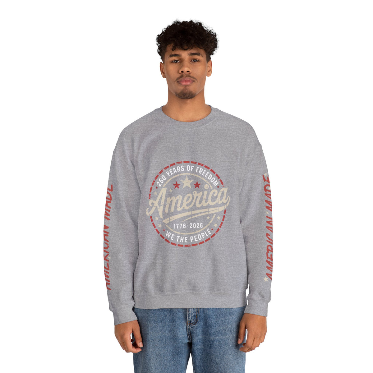 America 250 Sweatshirt, We The People Pullover, 1776 2026 USA Anniversary Top, Patriotic American Heritage Gift, Vintage Americana