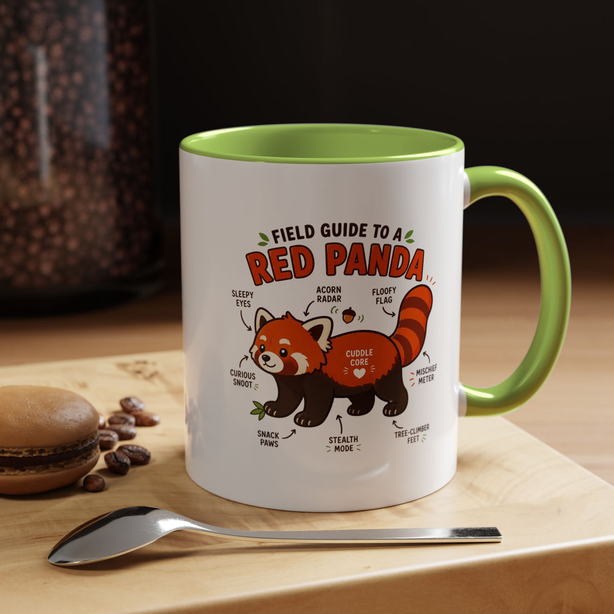Red Panda Mug, Funny Field Guide Coffee Cup, Cute Wildlife Gift for Red Panda Lover, Zookeeper Present, Animal Birthday Gift for Kids