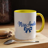 Personalized Teacher Name Mug, Custom Teacher Coffee Mug with Bow Design, Teacher Appreciation Gift, Classroom Desk Mug for Educators