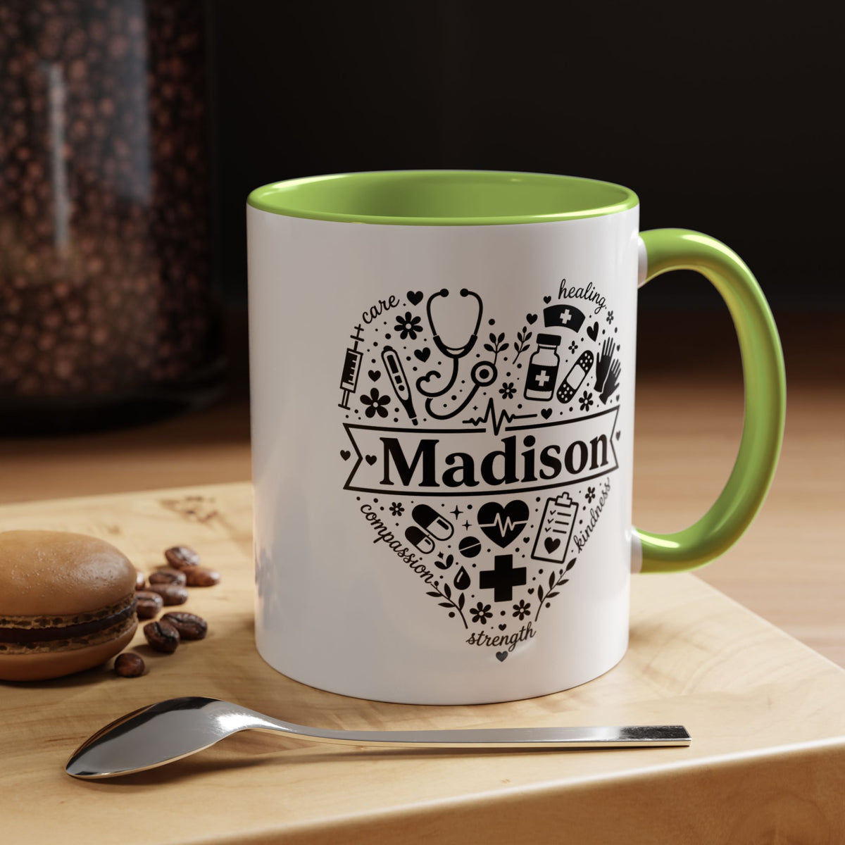 Personalized Nurse Coffee Mug, Custom Nurse Name Gift, RN Appreciation Mug, Nursing Graduation Gift, Healthcare Worker Coffee Cup