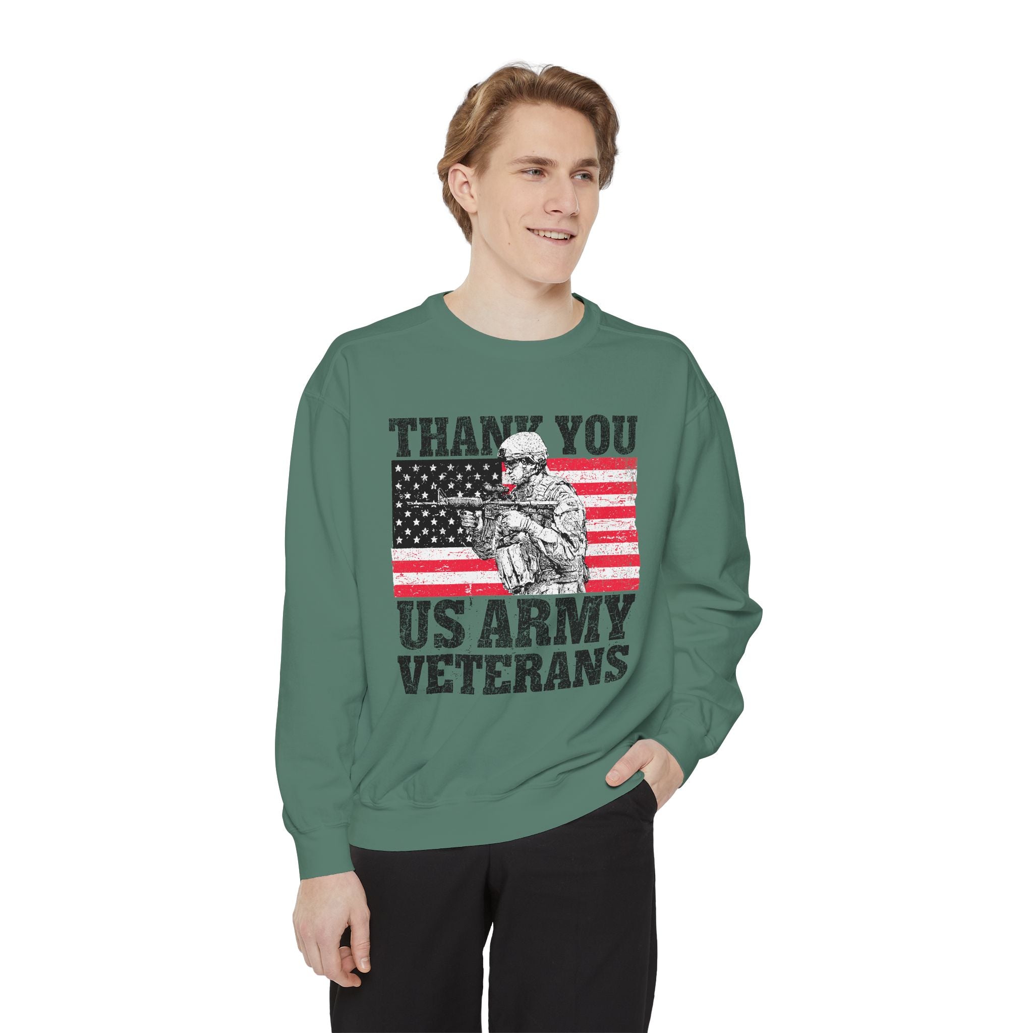Thank You US Army Veterans Sweatshirt, Patriotic Soldier Crewneck, Military Appreciation Gift, American Flag Pullover for Veterans Day