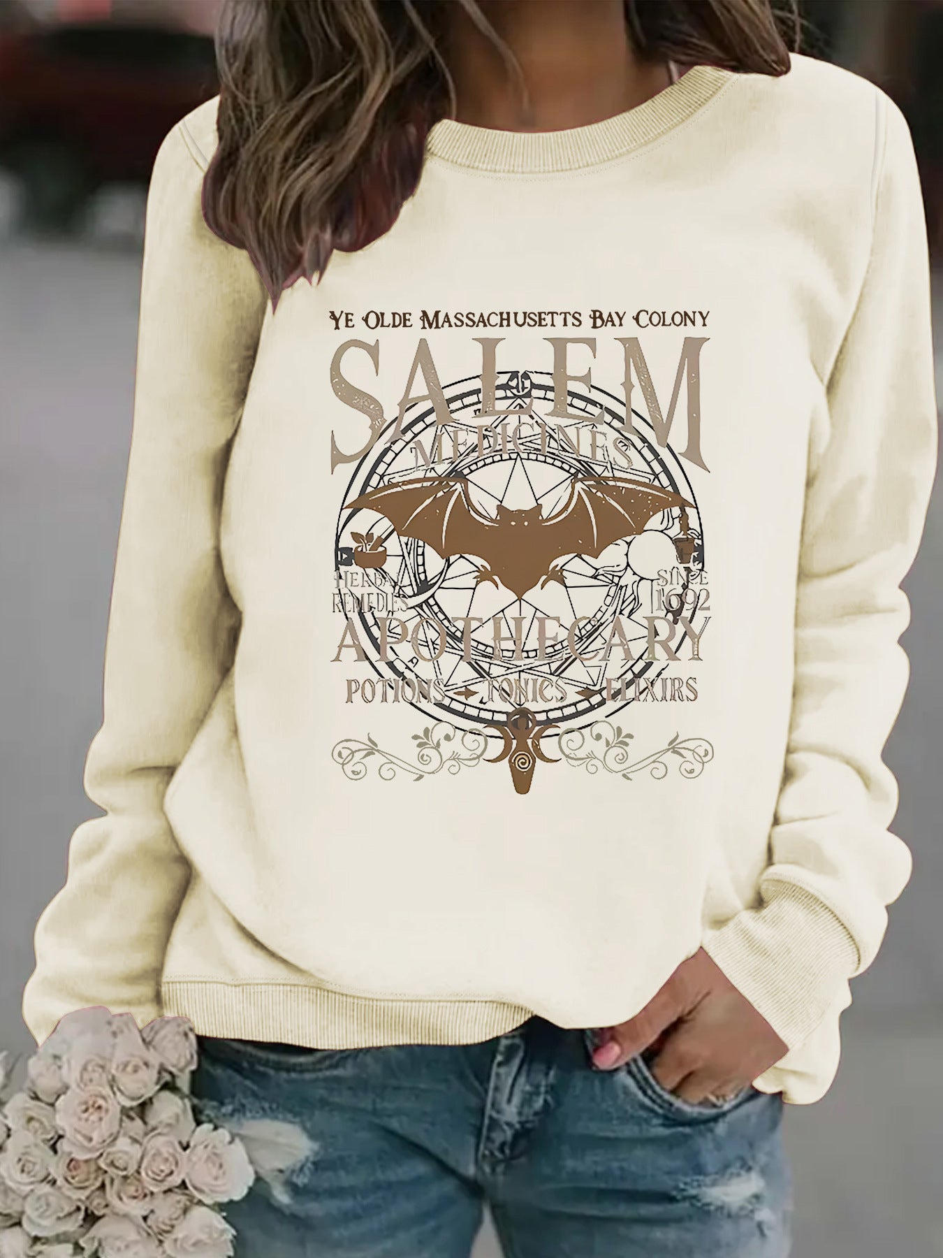 Printed pullover sweatshirt sweatshirt