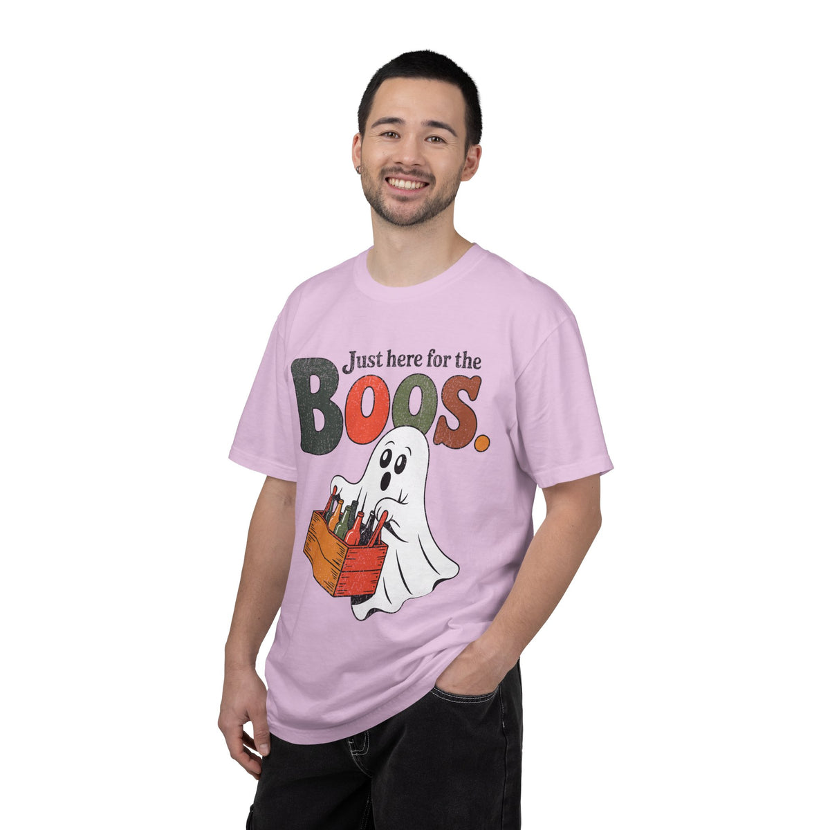 Funny Halloween Ghost Shirt, Where My Boos At Graphic Tee, Spooky Season Drinking Gift for Beer Lover, Fun Adult Costume Party Outfit