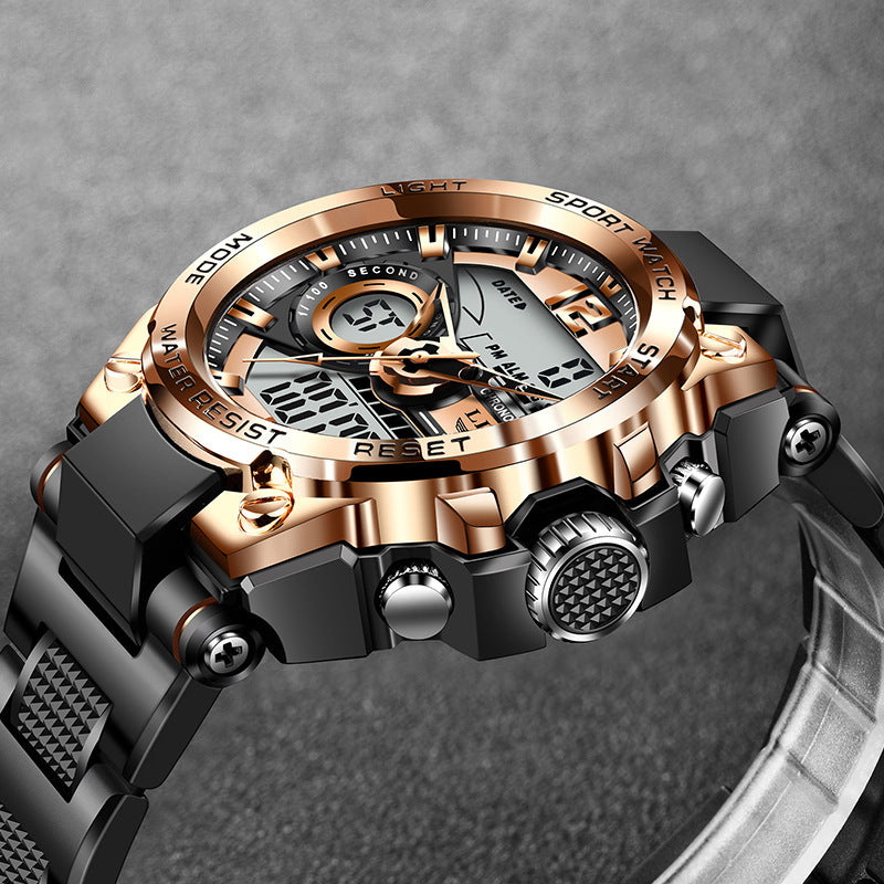 Lige Dual Display Electronic Quartz Watch New Design Luminous Watch Waterproof Watch
