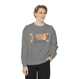 Halloween Season Sweatshirt, Leopard Plaid Pumpkin Letter Pullover, Cute Fall Gift for Women, Spooky October Outfit for Teachers and Moms