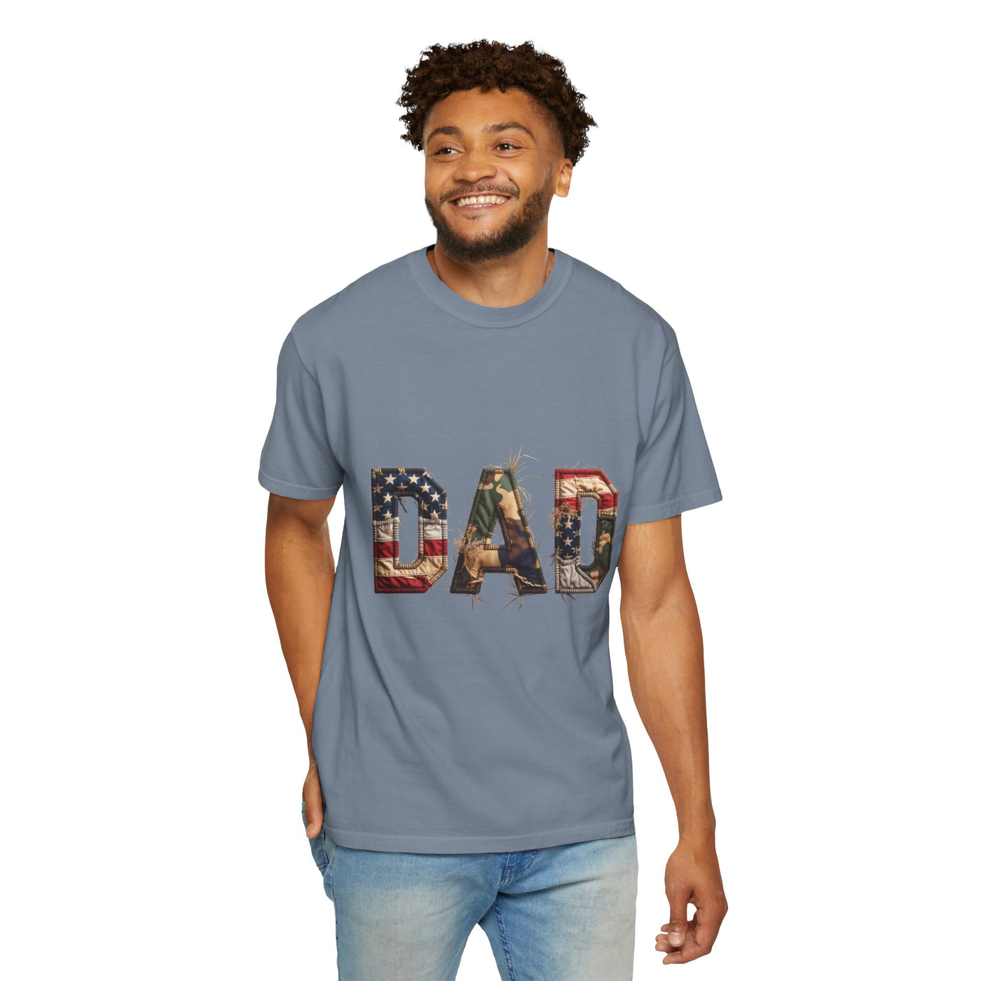 Patriotic Dad Shirt with USA Flag Design, American Father Graphic Tee, Fourth of July Gift for Dad, Proud USA Dad T-Shirt