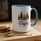 Promoted to Papa Mug, New Grandpa Pregnancy Announcement Gift, Woodland First Time Grandfather Coffee Cup, Baby Reveal Keepsake 2026